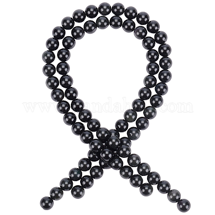 Natural Obsidian Beads Strands G-PH0028-10mm-14-1