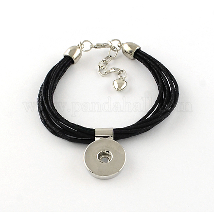 Fabrication de bracelets pression en cordon ciré en coton BJEW-R061-01-1