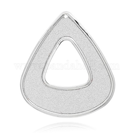 Gros pendentifs triangle en fer plaqué platine IFIN-J046-03P-1