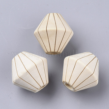 Unfinished Natural Wood European Beads X-WOOD-T025-002-LF-1