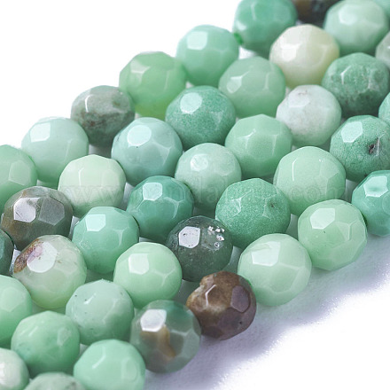 Chapelets de perles en agate d'onyx vert naturel X-G-G213-4mm-05-1