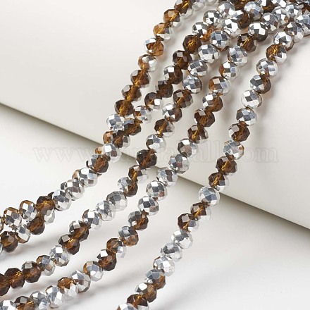 Chapelets de perles en verre transparent électrolytique EGLA-A034-T10mm-M20-1