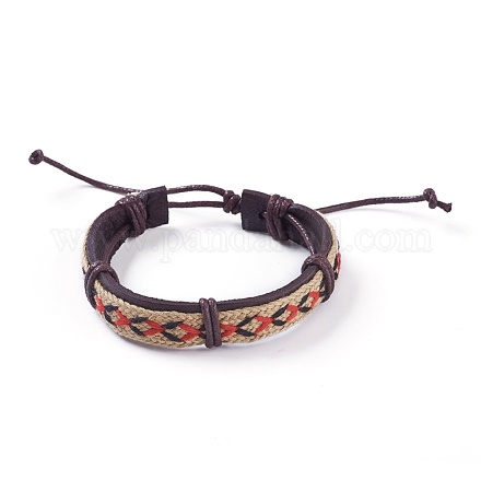 Adjustable Leather Cord Bracelets BJEW-P252-C01-1
