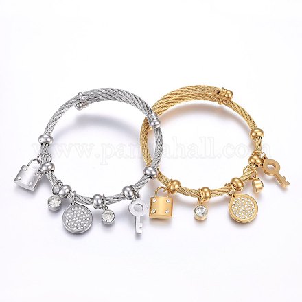 304 Stainless Steel Bangles BJEW-O163-02-1