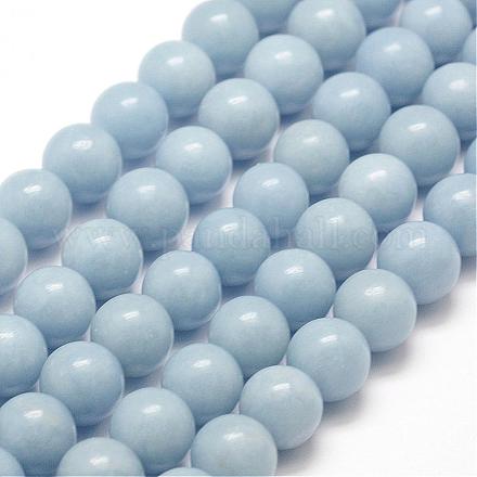 Natural Angelite Beads Strands G-F475-08-8mm-1