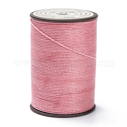 ラウンドワックスポリエステル糸ストリング  マイクロマクラメコード  ツイストコード  革縫い用  フラミンゴ  0.65mm  約87.48ヤード（80m）/ロール YC-D004-02D-008-1