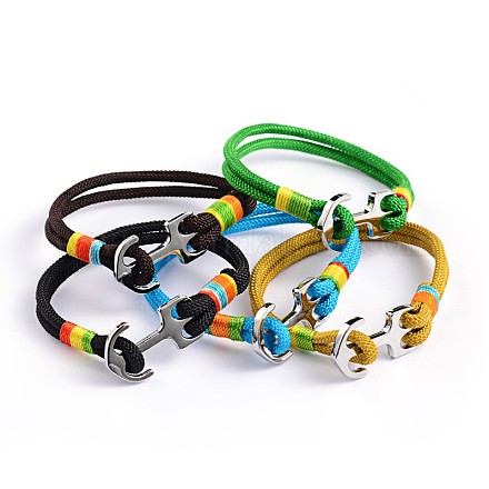 Bracelets multi-rangs en corde cirée BJEW-P128-33-1