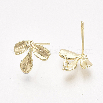 Brass Stud Earring Findings X-KK-T038-581G-NF-1