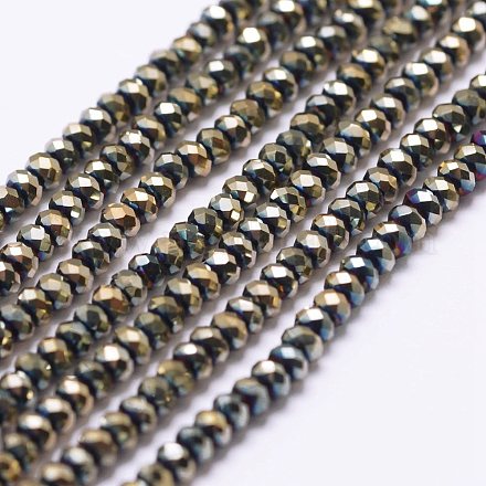 Electroplate Glass Beads Strands X-EGLA-K010-FP02-1