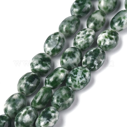 Natürliche grüne Fleck Jaspis Perlen Stränge G-Z006-A22-1
