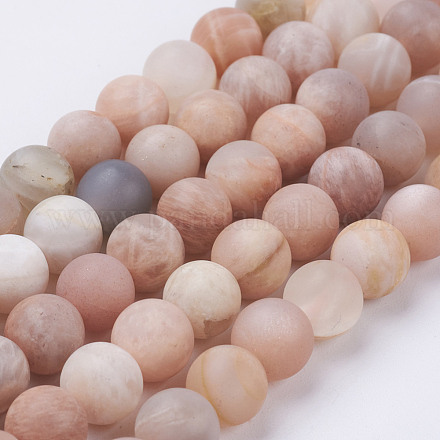 Chapelets de perles de sunstone naturelle naturelles G-J372-05-8mm-1