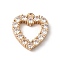 Brass Charms, with Glass, Heart, Golden, 16x14x3mm, Hole: 1.2mm