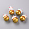 Baking Painted Brass Bell Pendants, Maneki Neko/Beckoning Cat, Goldenrod, 26.5x17x16mm, Hole: 2mm