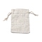 Slub Cotton Packing Pouches, Rectangle, Old Lace, 12x9.3x0.35cm