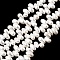 Electroplated Shell Pearl Beads Strands, Teardrop, Top Drilled, White, 7.5~8x4~5mm, Hole: 0.5mm, about 102~103pcs/strand, 15.20~15.75''(38.6~40cm)