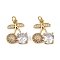 Brass Micro Pave Cubic Zirconia Pendants, Cherry, with Jump Ring, Long-Lasting Plated, Cadmium Free & Lead Free, Real 18K Gold Plated, 19x16x4.5mm, Hole: 3mm