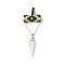 Cylinder Seed Beaded Eye Pendants, with Alloy Triangle Pendants and 304 Stainless Steel Linking Ring, Yellow, 42x18.5x6.5mm, Hole: 2mm