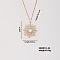 Vintage Brass Rhinestones Heart Pendant Necklace for Women, Exquisite Fashion and Shiny Charm, Golden, 15.75 inch(400mm)
