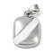 Brass Enamel Pendants, Platinum, Rectangle, 14.5x10.5x4mm, Hole: 4x2mm