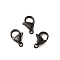 Ion Plating(IP) 304 Stainless Steel Lobster Claw Clasps, Parrot Trigger Clasps, Black, 11x7x3.5mm, Hole: 1.2mm