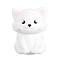 Silicone Beads, Cat Shape, White, 28x20.5x16.5mm, Hole: 2mm