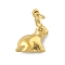Ion Plating(IP) 304 Stainless Steel Pendants, with Jump Ring, Golden, Rabbit, 18x14.5x7.5mm, Hole: 4.3mm