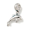Non-Tarnish 304 Stainless Steel European Dangle Charms, Large Hole Pendants, Dolphin Charm, Stainless Steel Color, 26mm, Hole: 4.5mm