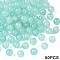 Glass Imitation Jade Beads, Round, with Gold Foil, Turquoise, 10mm