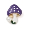Mushroom Enamel Pins, Alloy Brooches for Backpack Clothes, with Plastic Pearl, Dark Orchid, 29x23mm