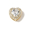 Brass Micro Pave Cubic Zirconia Beads, Heart, Rack Plating, Long-Lasting Plated, Cadmium Free & Lead Free, Real 18K Gold Plated, Clear, 9.5x9.5x6.5mm, Hole: 4.5x2.5mm