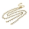 Brass Cable Chain Necklace Making, with Natural Blue Apatite, Rack Plating, Long-Lasting Plated, Real 18K Gold Plated, Solded, 19.49 inch(49.5cm)