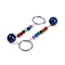 Gemstone Keychain, with Iron Rings, 95~96mm