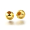 Brass Smooth Round Beads, Seamed Bead Spacers, Cadmium Free & Lead Free, Golden, 6mm, Hole: 2.5mm