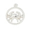 Twelve Constellations Alloy Pendants, Cancer, 22.5x19x2.5mm, Hole: 1.8mm
