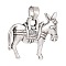 Alloy Pendants, with Snap on Bails, Donkey Shape, Antique Silver, 26x29x2.5mm, Hole: 6mm