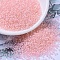 MIYUKI Round Rocailles Beads, Japanese Seed Beads, 11/0, (RR1923) Semi-Frosted Pale Pink Lined Crystal, 2x1.3mm, Hole: 0.8mm, about 5500pcs/50g