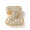 Brass Micro Pave Cubic Zirconia Beads, Letter, Rack Plating, Long-Lasting Plated, Real 18K Gold Plated, Letter Z, 10.5x10.5x4.5mm, Hole: 3.5x2mm