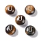 Natural Tiger Eye Beads, Rondelle with Letter, Letter U, 8.5~9x5~5.5mm, Hole: 1.2mm