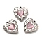 Cat Eye Pendants, with 304 Stainless Steel Findings, Heart, Stainless Steel Color, 19x18x5mm, Hole: 1.4mm