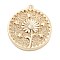 Brass Pendans, Flower Charms, Real 18K Gold Plated, 19.5x17.5x3mm, Hole: 0.7mm