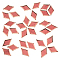 30Pcs Colored Glass Mosaic Tiles, with Rose Gold Brass Edge, for Mosaic Wall Art, Turkish Lamps, Rhombus, Indian Red, 24.5~25x14.5~15x3mm