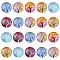 Half Round/Dome Tree Pattern Glass Flatback Cabochons for DIY Projects, Mixed Color, 25x6mm
