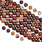 3 Strands Natural Picasso Stone/Picasso Jasper Beads Strands, Round, 10mm, Hole: 1mm, about 38pcs/strand, 14.96 inch(38cm)