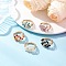 Natural Gemstone Finger Rings, with Eco-Friendly Copper Wire, Golden, 13.5~15mm, Inner Diameter: 18mm