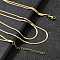 304 Stainless Steel Flat Snake Chain Double Chain Necklaces, Ion Plating(IP), Golden, 16.93 inch(43cm)