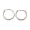 Brass Hoop Earrings, Round, Platinum, 16x2mm