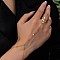 Simple Style 304 Stainless Steel Imitation Pearl Link Ring Bracelets, Golden, 6-1/4 inch(16cm)