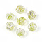 Handmade Foil Lampwork Beads, Nuggets, Yellow Green, 9~10.5x10~11.5x10~11.5mm, Hole: 1.2~1.8mm, about 50pcs/strand, 19.29~20.47''(49~52cm)