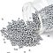 12/0 Grade A Glass Seed Beads, Baking Paint, Round, Silver, 2x1.5mm, Hole: 0.7mm, about 3000pcs/50g