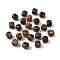 Opaque Acrylic Beads, Imitation Gemstone, Cube, Two Tone, Coffee, 17x15.5x15.5mm, Hole: 3mm